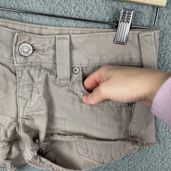 TRUE RELIGION Bobby Cut Off Shorts Womens 25 (26x2) Brown Pockets Comfort Denim - Picture 10 of 13